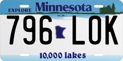 MN license plate 796LOK