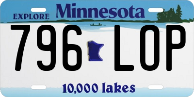 MN license plate 796LOP