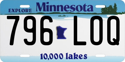 MN license plate 796LOQ