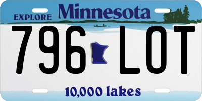 MN license plate 796LOT