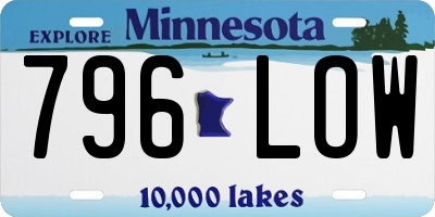 MN license plate 796LOW