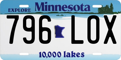 MN license plate 796LOX