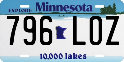 MN license plate 796LOZ