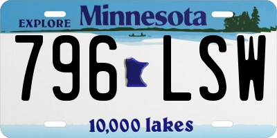 MN license plate 796LSW