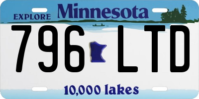 MN license plate 796LTD