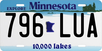 MN license plate 796LUA