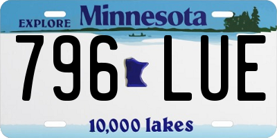MN license plate 796LUE