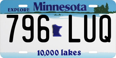 MN license plate 796LUQ