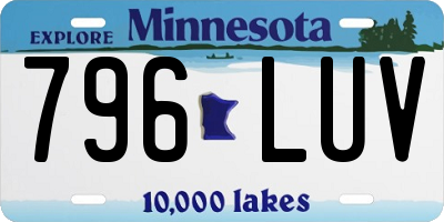 MN license plate 796LUV