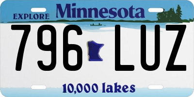 MN license plate 796LUZ