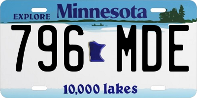 MN license plate 796MDE
