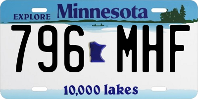 MN license plate 796MHF