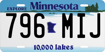 MN license plate 796MIJ