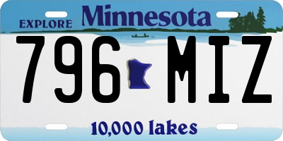 MN license plate 796MIZ
