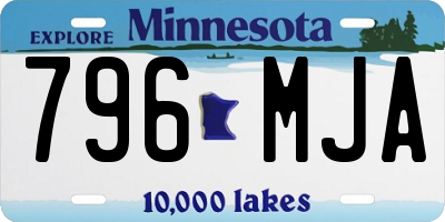 MN license plate 796MJA