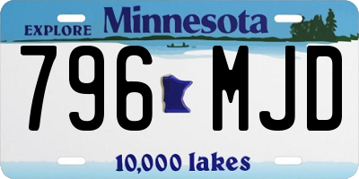 MN license plate 796MJD