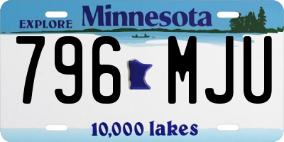 MN license plate 796MJU