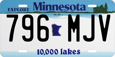 MN license plate 796MJV