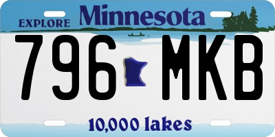 MN license plate 796MKB