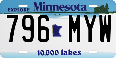 MN license plate 796MYW