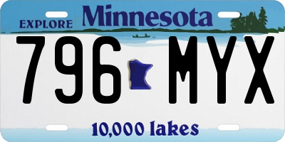 MN license plate 796MYX