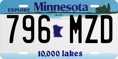MN license plate 796MZD