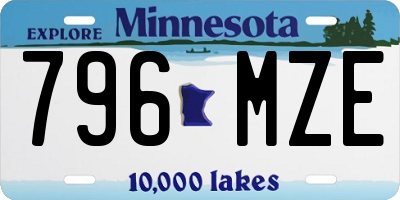 MN license plate 796MZE