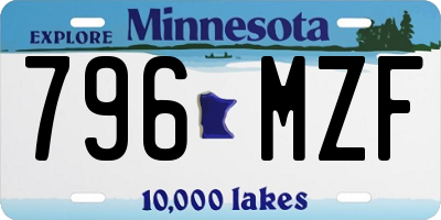 MN license plate 796MZF