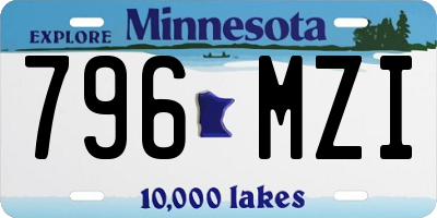 MN license plate 796MZI