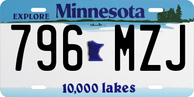 MN license plate 796MZJ