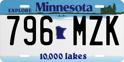 MN license plate 796MZK