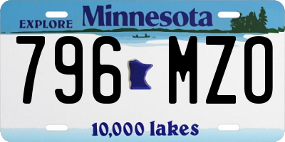 MN license plate 796MZO