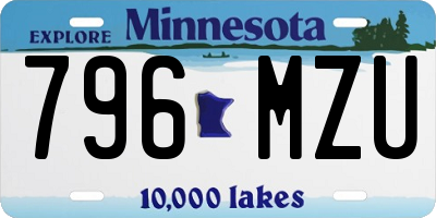MN license plate 796MZU