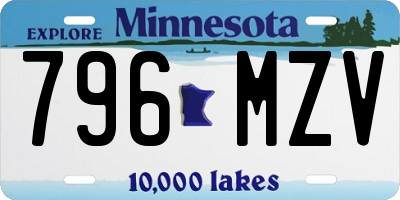 MN license plate 796MZV