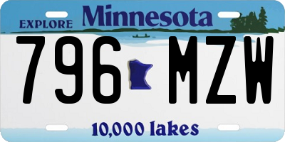 MN license plate 796MZW