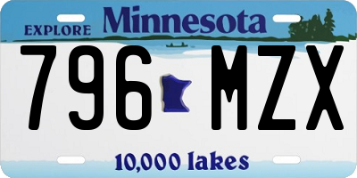 MN license plate 796MZX