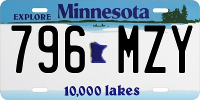 MN license plate 796MZY