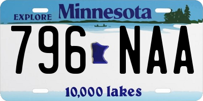 MN license plate 796NAA