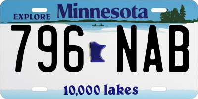 MN license plate 796NAB