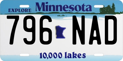 MN license plate 796NAD