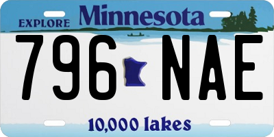 MN license plate 796NAE