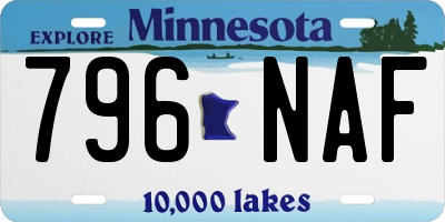 MN license plate 796NAF