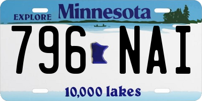 MN license plate 796NAI