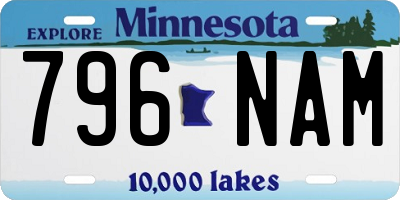 MN license plate 796NAM