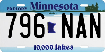 MN license plate 796NAN