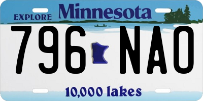 MN license plate 796NAO