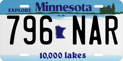 MN license plate 796NAR