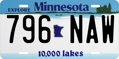 MN license plate 796NAW