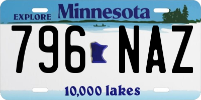 MN license plate 796NAZ