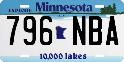 MN license plate 796NBA